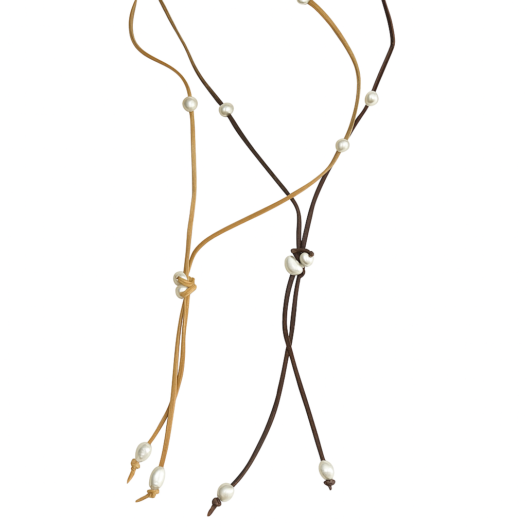 Leather Pearl Bolero Necklace
